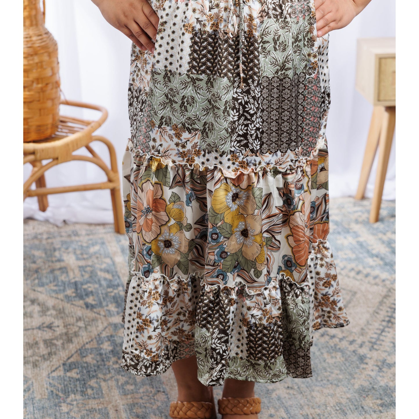 Floral Patches - Midi Skirt