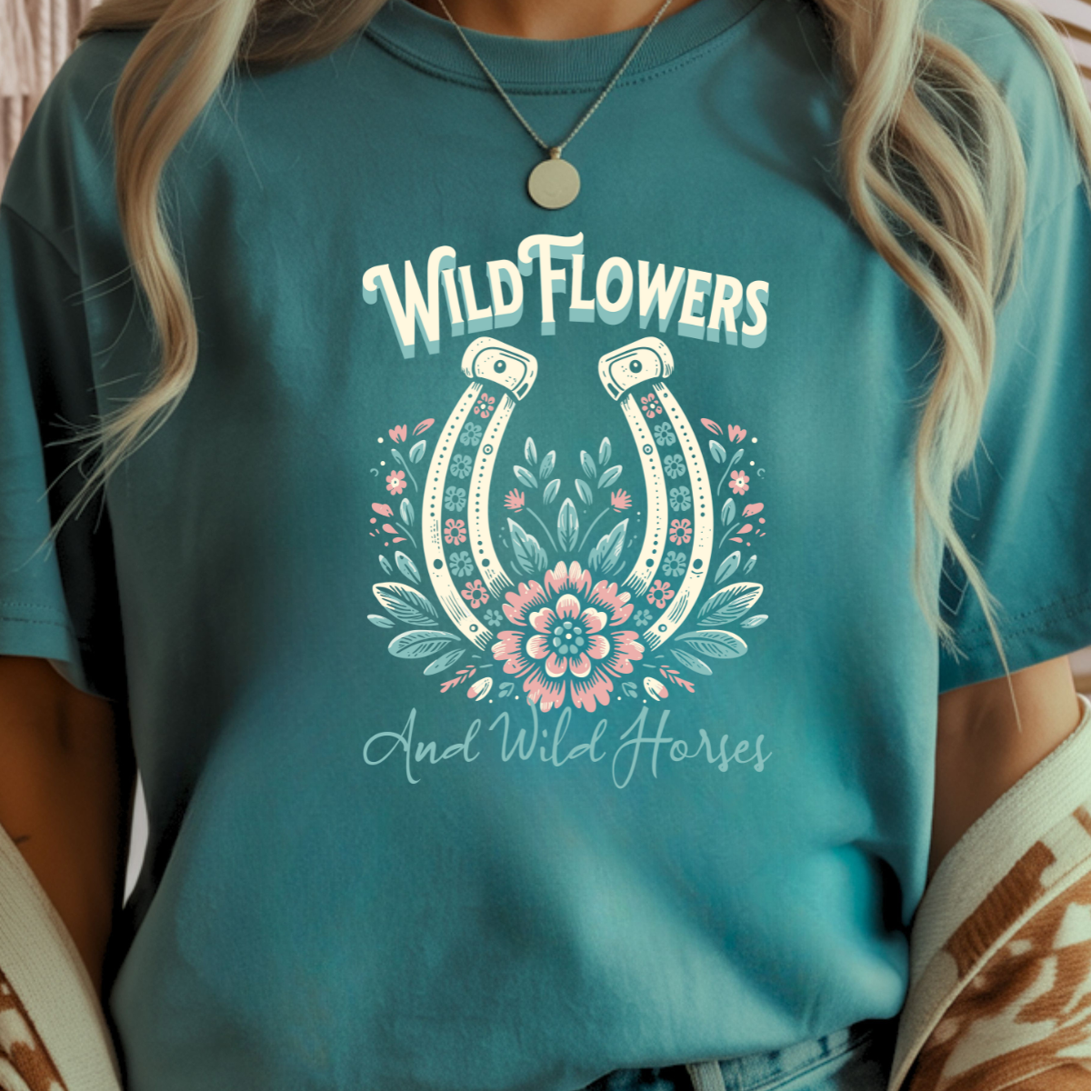 Wild Horses & Flowers Graphic Tee
