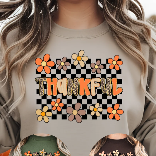 Love Checkered Thankful Sweatshirt