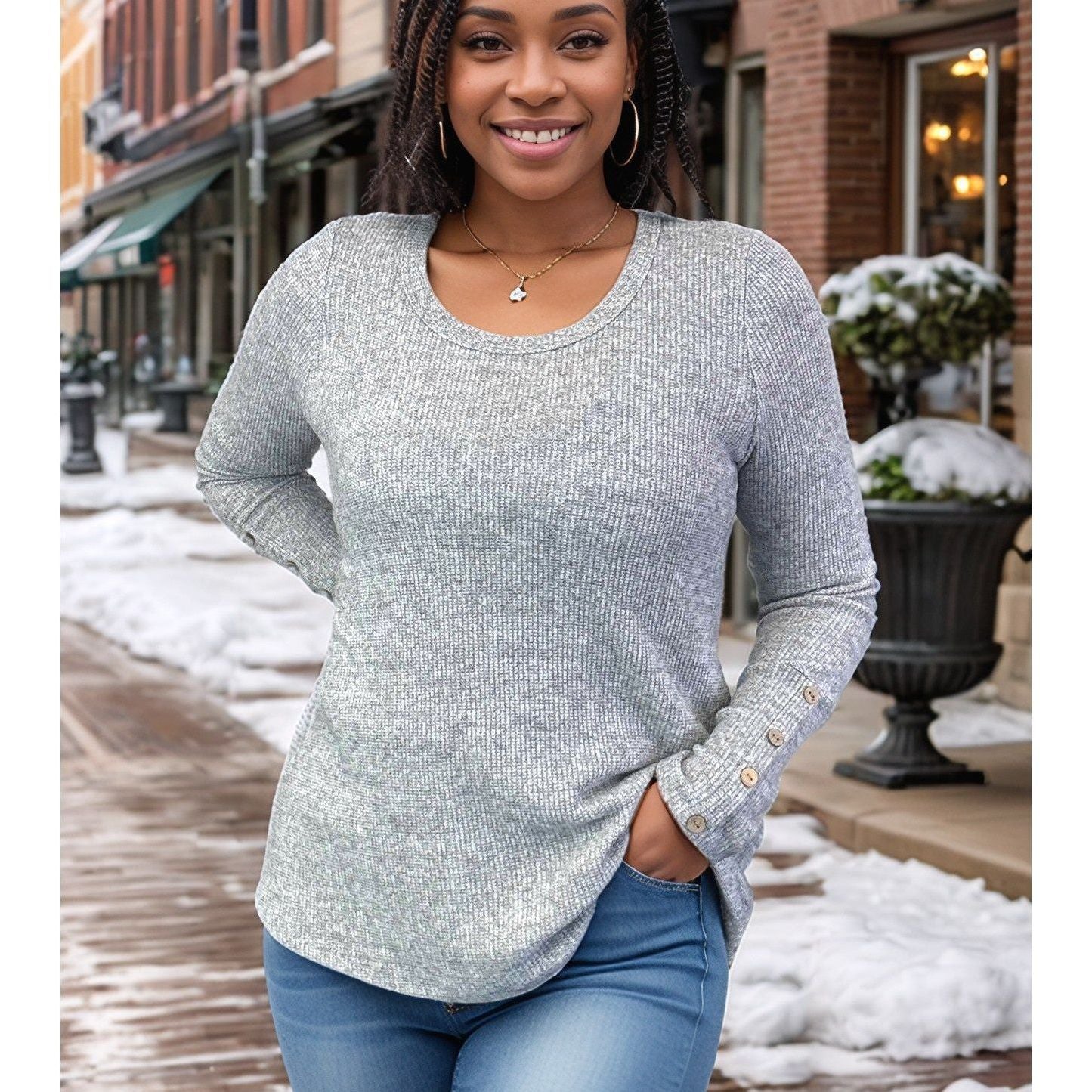 Cute As a Button - Pullover