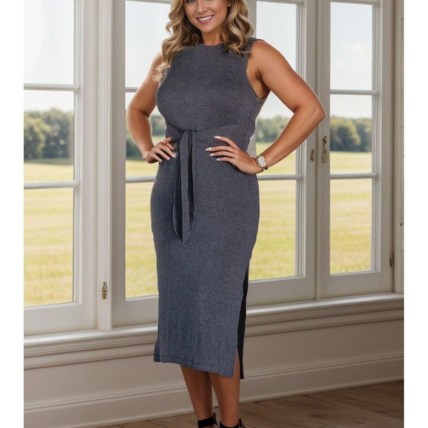 Embrace Your Beauty - Charcoal Dress