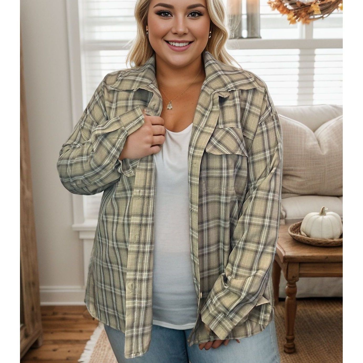 Faith In Fall Plaid - Button Down