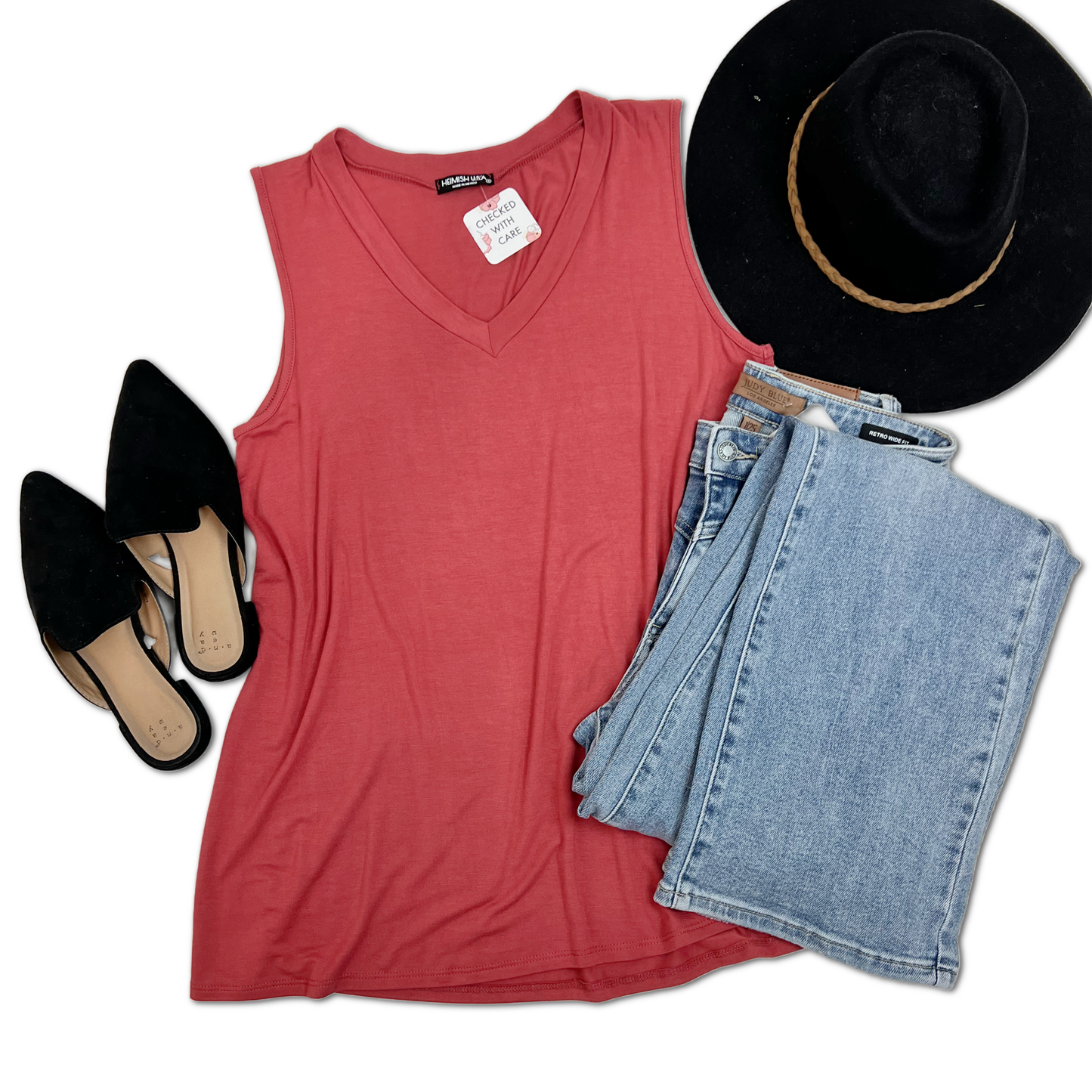 Jasmine - Sleeveless Top Marsala