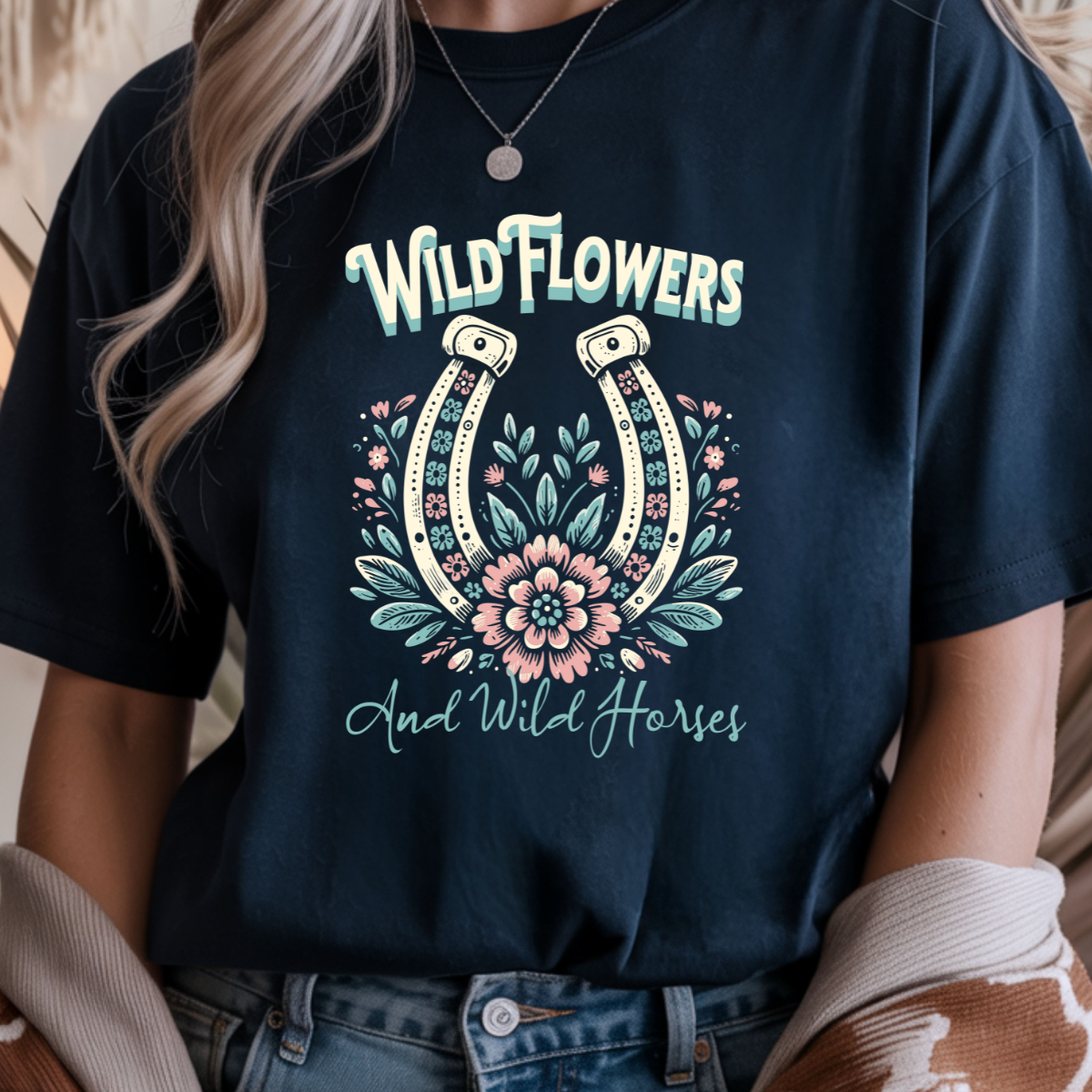 Wild Horses & Flowers Graphic Tee