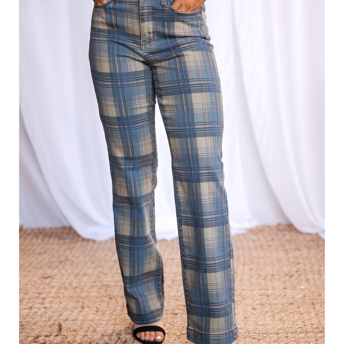 Perfectly Plaid - Judy Blue Straight Leg