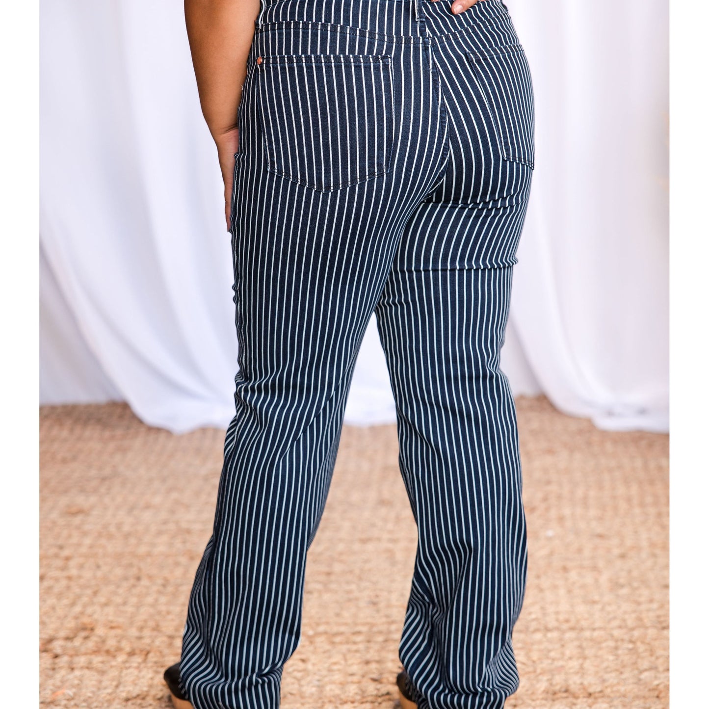 Pinstriped Diva - Tummy Control Judy Blues