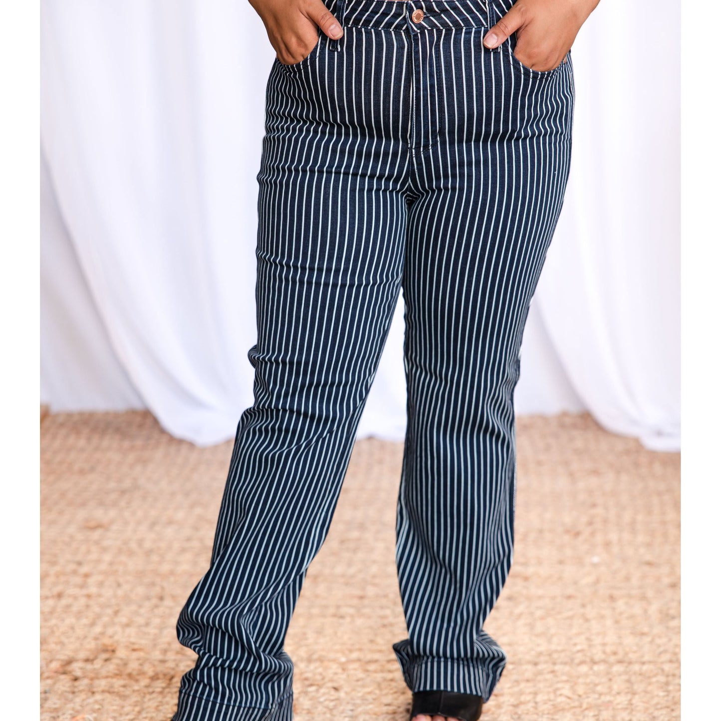 Pinstriped Diva - Tummy Control Judy Blues