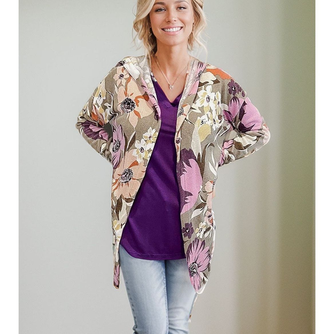 Pop Of Floral - Cardigan