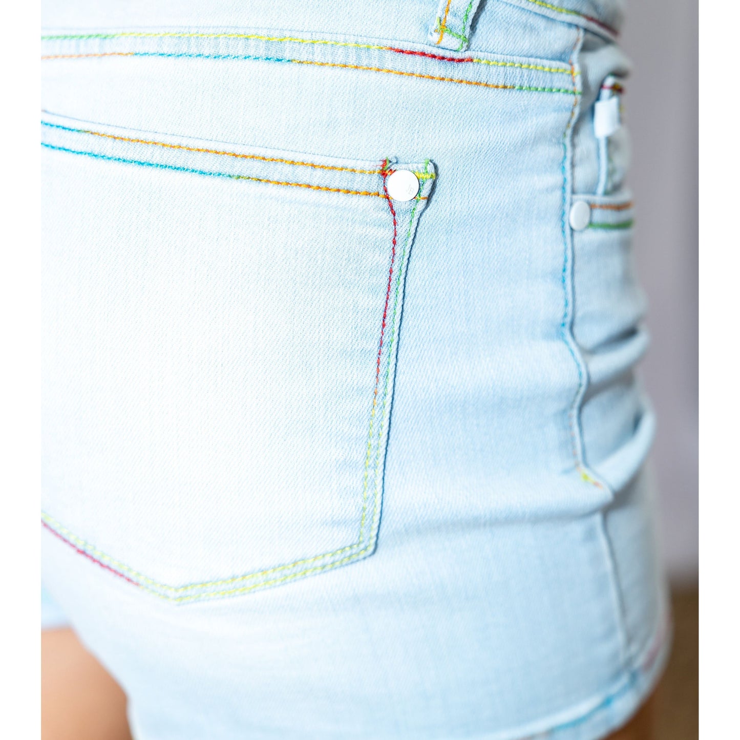 Rainbow Stitched - Judy Blue Shorts