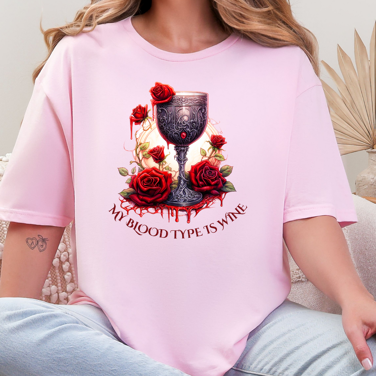 Wine Blood Type Graphic Tee