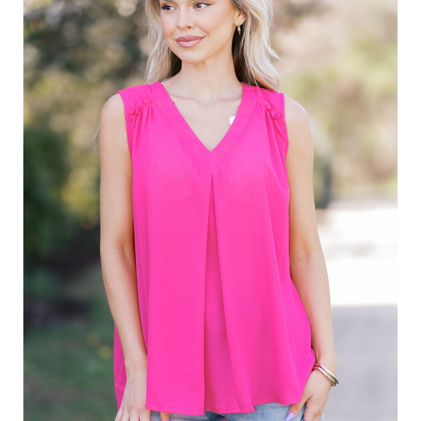 Pink Petals Sleeveless Top