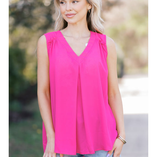 Pink Petals Sleeveless Top