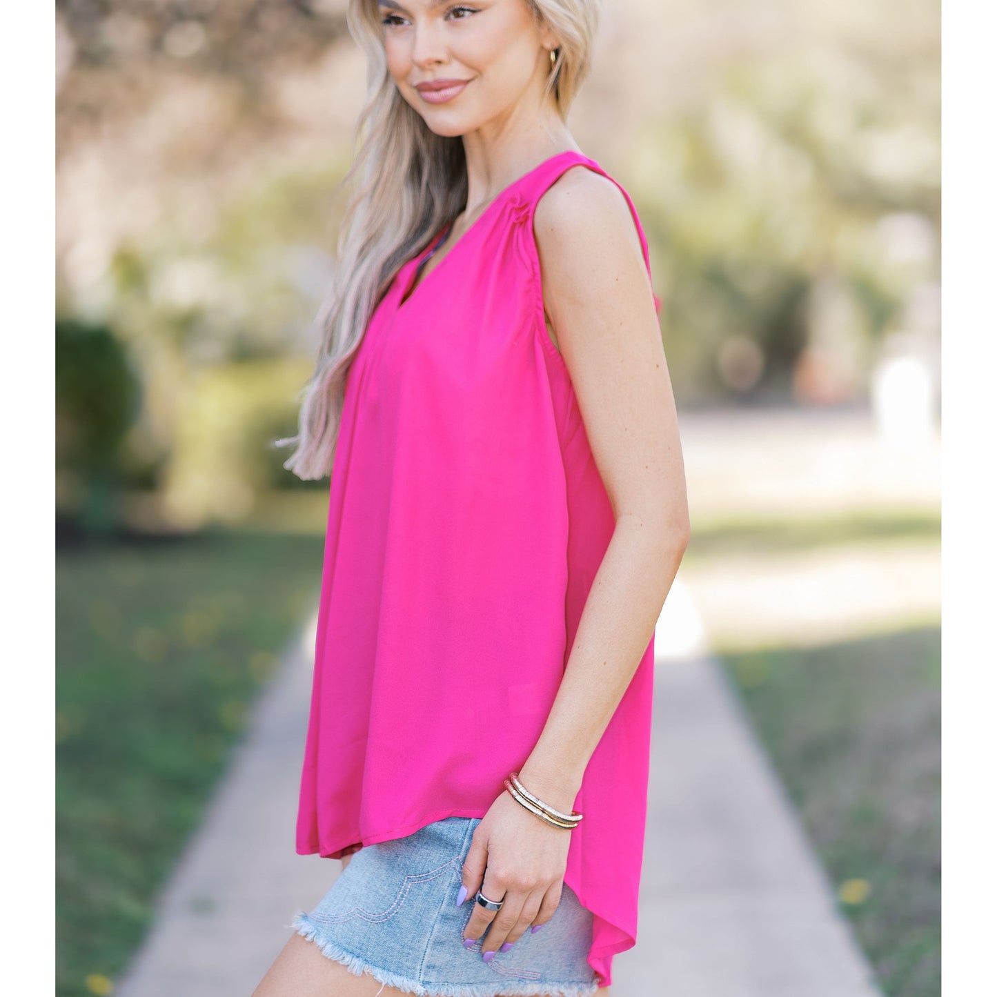 Pink Petals Sleeveless Top