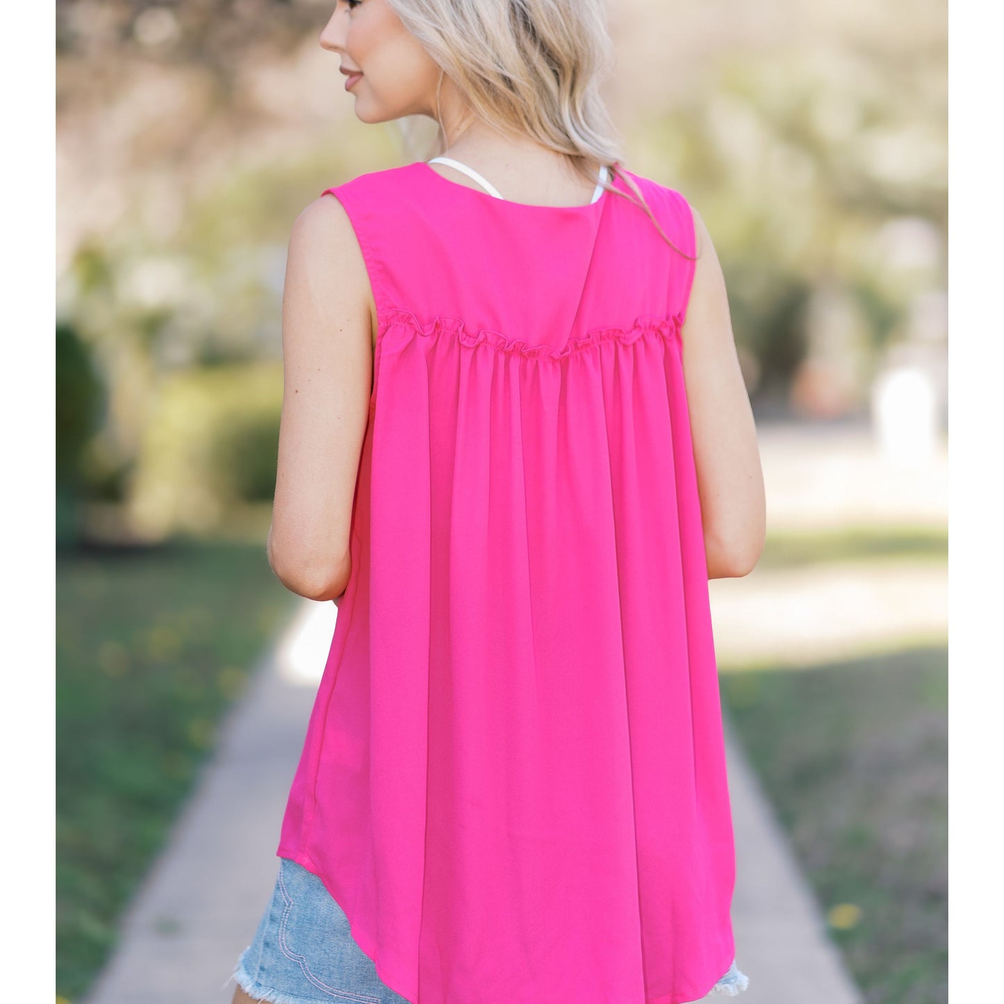 Pink Petals Sleeveless Top