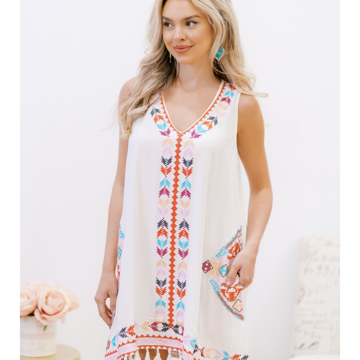 Embroidered Perfection - Dress