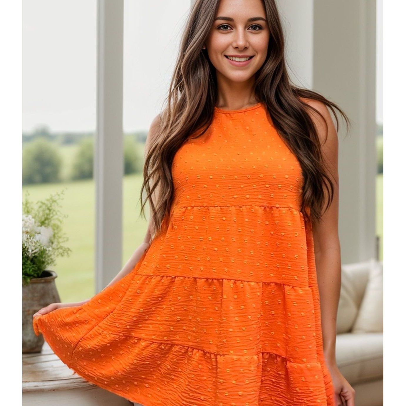 Sun Kissed - Sleeveless Tiered Top