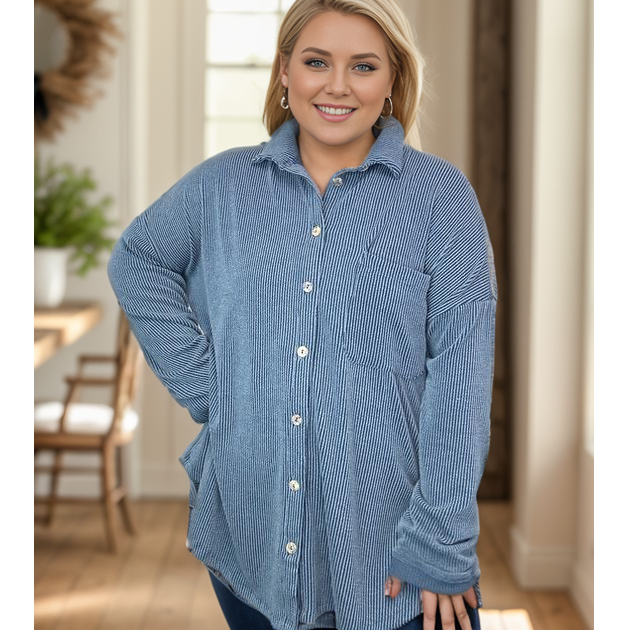 Simply Captivating Button Down - Midnight